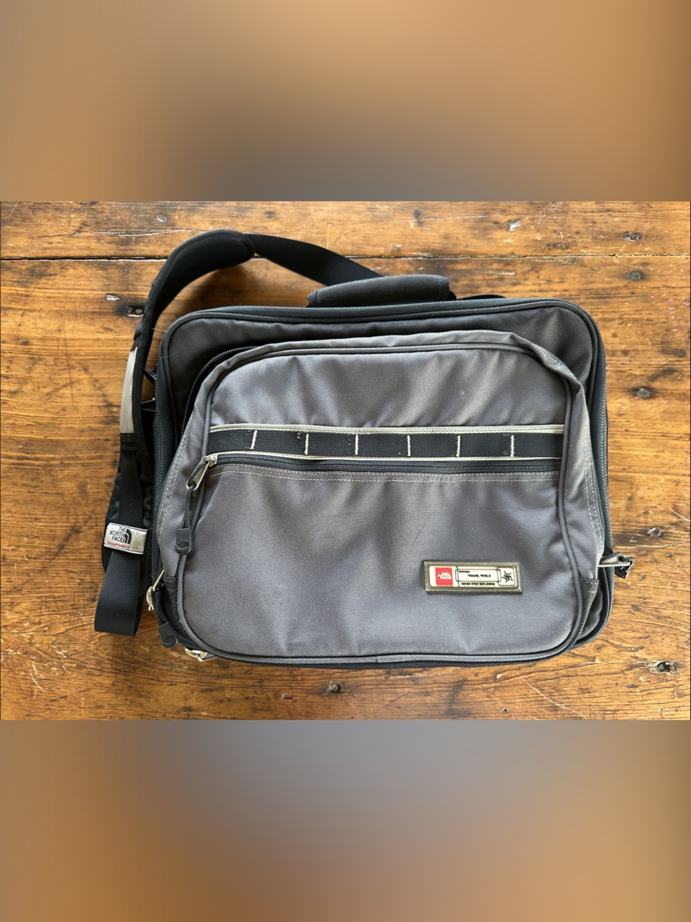 The North Face Gray Messenger/Laptop  Bag with Black Strap